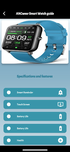 Android application ANCwear Smart Watch guide screenshort