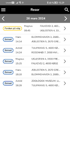 Android application Cabonline Service Trips screenshort