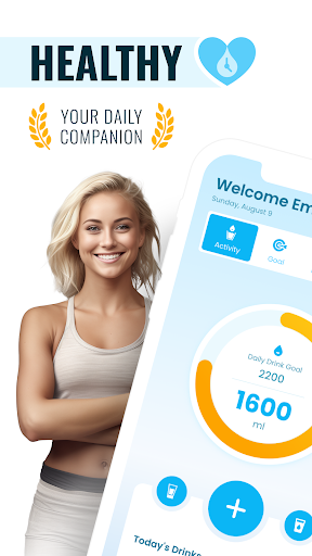 Android application Healthy: Water, Calorie, Step screenshort