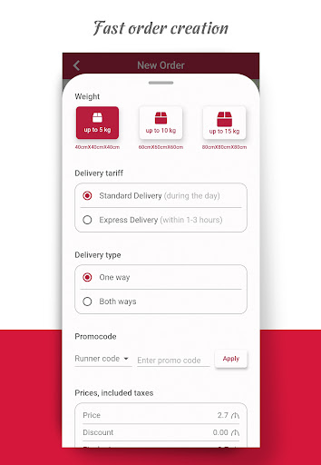 Android application FastGo Delivery screenshort