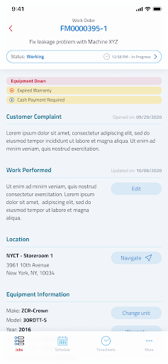 Service Logistics Go Screen 2