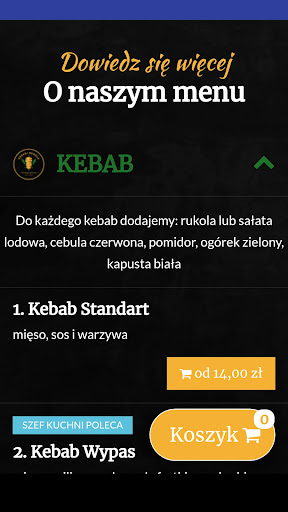 Android application Kebab i Rukola screenshort