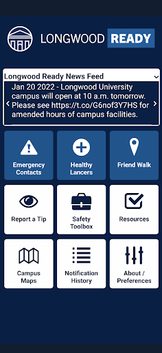 Android application Longwood Ready screenshort