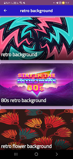 Android application retro background screenshort