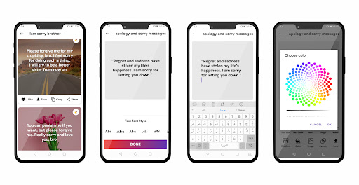 Apology and sorry messages Screen 3