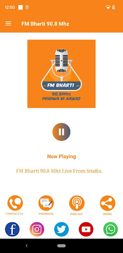 Android application FM Bharti 90.8 Mhz screenshort