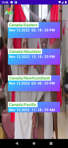 Canada Time Zone Clock Screen 3