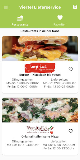 Android application Viertel Lieferservice screenshort