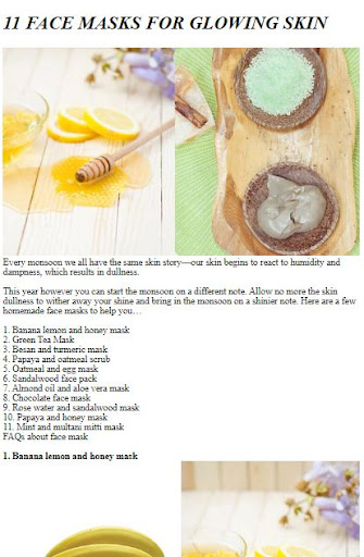 Android application Flawless Skin Face Mask Tips screenshort