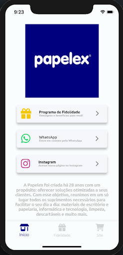 Android application Papelex - Fidelidade screenshort