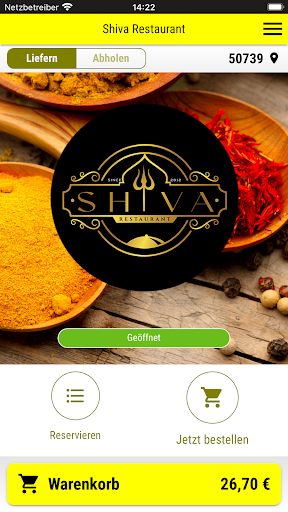 Android application Shiva Restaurant screenshort