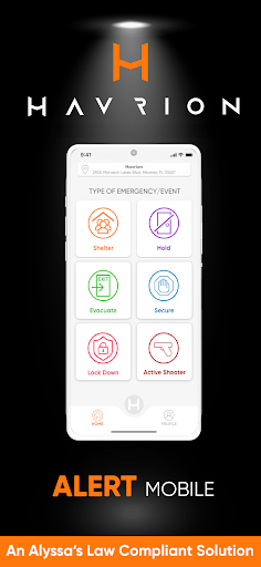 Android application Havrion Alert screenshort