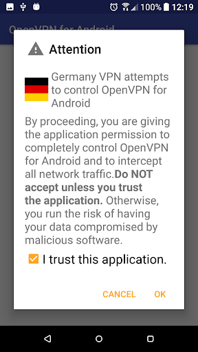 Germany VPN-Plugin for OpenVPN Screen 3