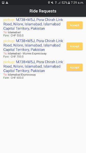 Android application CabGo Driver screenshort