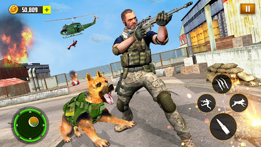 US Army Dog Anti Terrorist Shooting Game Mod + Apk(Unlimited Money/Cash) screenshots 1