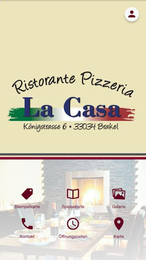 Android application Pizzeria La Casa screenshort