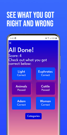Android application Bible Charades! screenshort