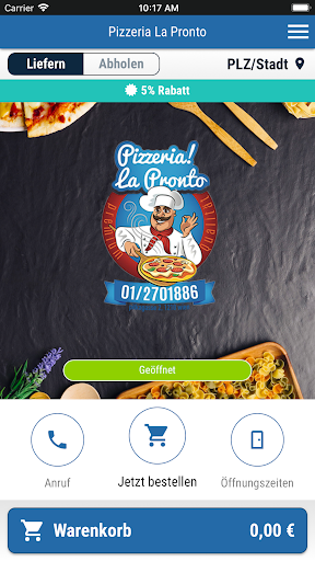 Android application Pizzeria La Pronto screenshort