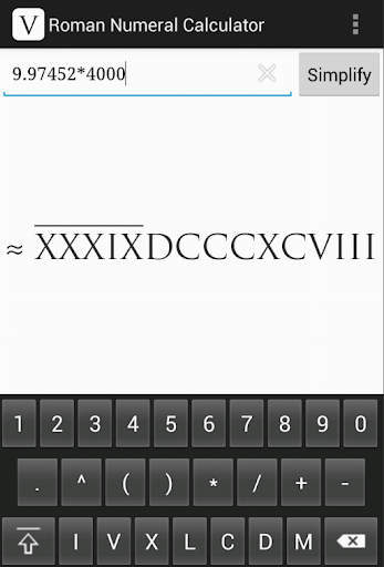 Roman Numerals Converter Screen 2