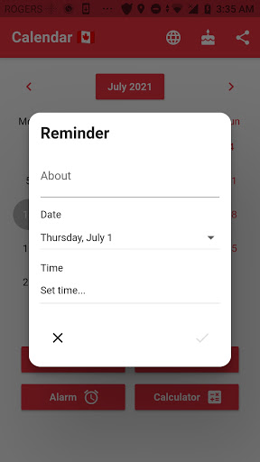 Canadian Calendar 2024 Screen 3