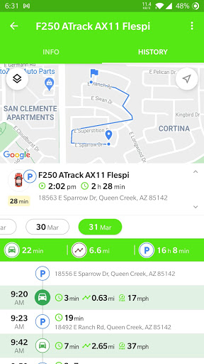 Android application TrueTrack screenshort