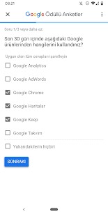 Google Ödüllü Anketler Screenshot