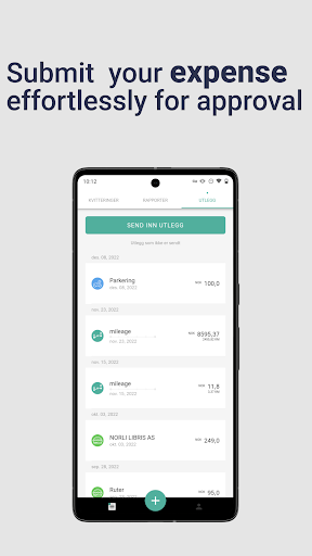 Android application NettLønn Expense screenshort