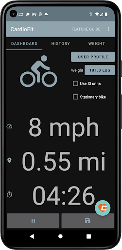 Android application CardioFit screenshort