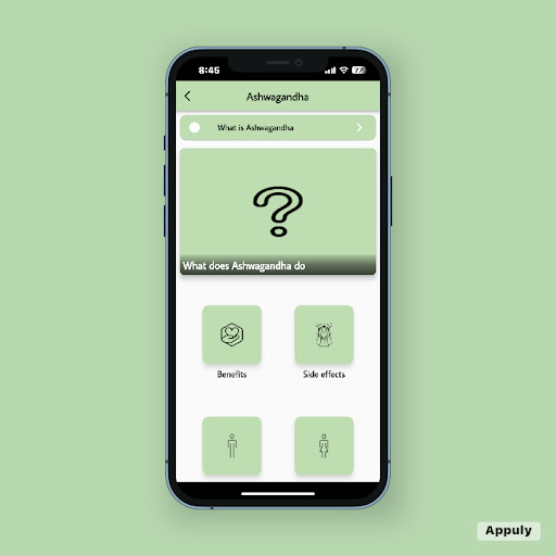 Android application Ashwagandha screenshort
