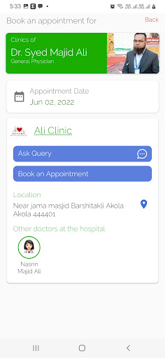 Ali Clinic Screen 2