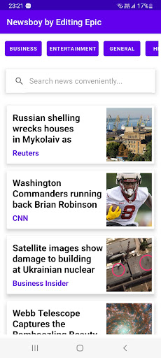 Android application Newsboy screenshort