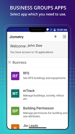 Android application JioMetry screenshort