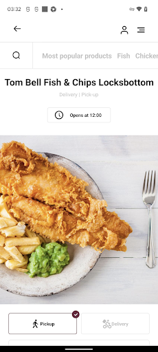 Android application Tom Bell Fish & Chips screenshort