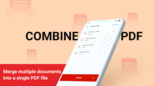 Android application Combine PDF screenshort