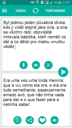 Czech Portuguese Translator Screen 2