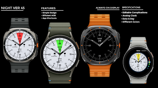 Night ver 45 - watch face screenshot 14