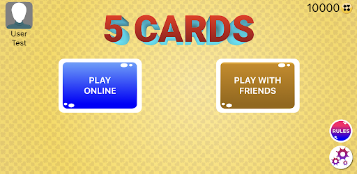 Android application 5 Cards screenshort