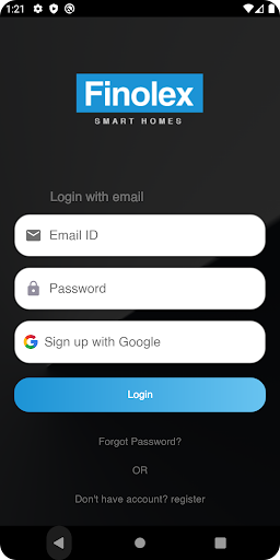 Android application Finolex smart homes screenshort