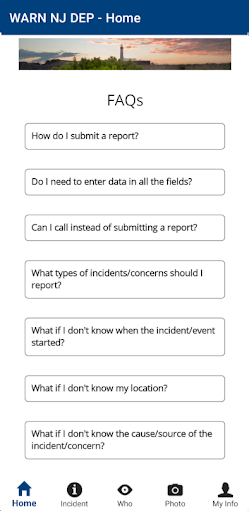 Screenshot of WARN NJDEP