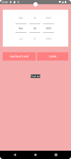 Android application Age Calculator screenshort