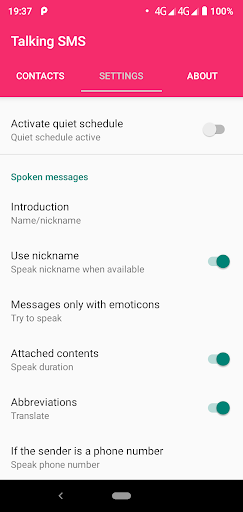 SMS messenger reader Screen 3