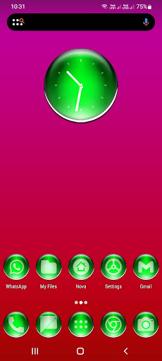 Android application Green Pixl Glass Icon Pack screenshort