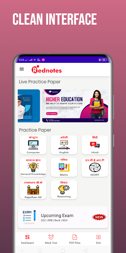 Android application Rednotes - Mock Test | MCQs screenshort