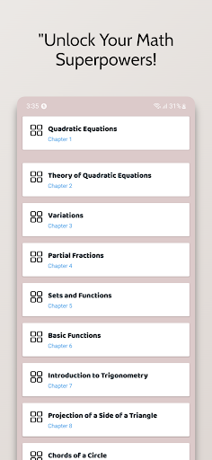 Android application 10th class math solution guide screenshort