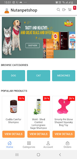 Android application Nutan Petshop screenshort