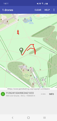 Android application OpenDroneID OSM screenshort
