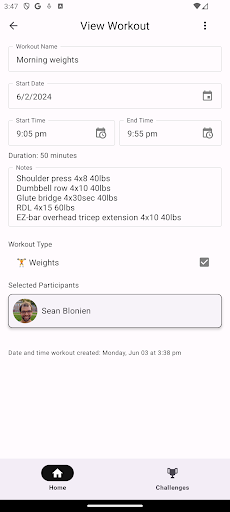 FlyFit Screen 2