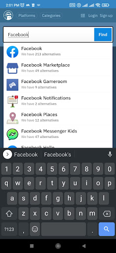 Alternative Sites Screen 3
