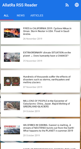 AllatRa RSS Reader Screen 2