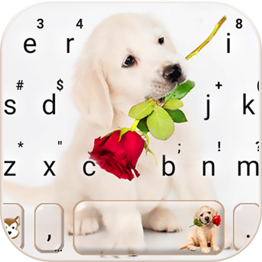 Puppy Love Rose Keyboard Theme